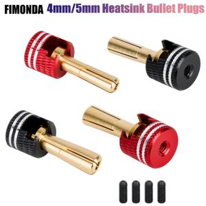 로우프로 불릿 플러그, 무용접 하드 쉘 금속 방열판, RC 자동차용 4mm/5mm 세트
