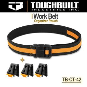 ToughBuilt TB-CT-42 전문가용 작업 벨트, 스틸 버클, 헤비 듀티 버클 / 허리 가방 클립 테크 허브용 등받이 지지대