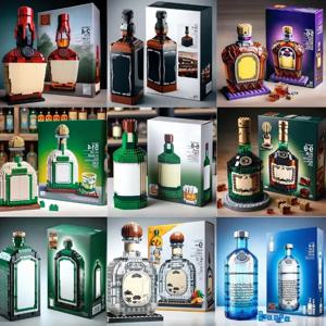 창의적인 위스키 병 블록, 성인용 3D 퍼즐 DIY 모델 키트, 홈 바 장식, 11가지 스타일 가능