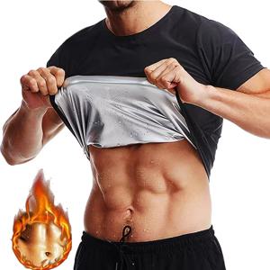 남성 사우나 스웨트 셔츠 핫 폴리머 코르셋 압축 허리 트레이너 셔츠 운동 탱크 탑 체중 감소 바디 셰이퍼 슬리밍 조끼