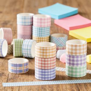 인스 스타일 체크무늬 와시 테이프 키트, 저널, 노트북, DIY 스크랩북용 격자무늬 장식 스티커, 4롤 테이프 세트