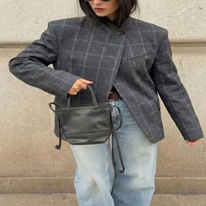 HH 여성 패션 플래드 블레이저 코트 스탠드 칼라 긴팔 재킷 2026 봄 트렌드 캐주얼 오피스룩 시크 아우터웨어