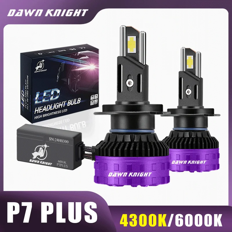 DAWNKNIGHT LED 헤드라이트 전구, 이중 구리 튜브, P7 PLUS, 140W, H7, 6000K, 4300K, LED H4, H11, HB3, 9005, HB4, 9006, 12V, 2 개