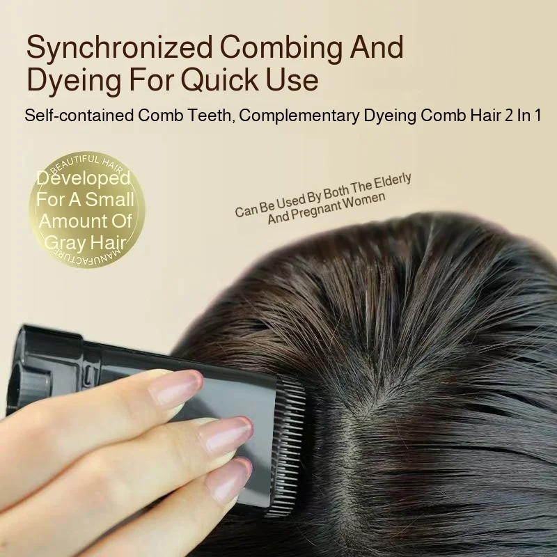 특수 헤어 스틱 커버 흰 머리 일회용 머리 염색 펜 뿌리 헤어 컬러 보충 오래 지속되는 Traceless 컬러링 빗