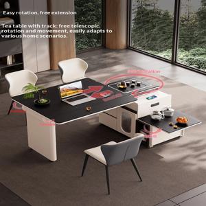 회전식 텔레스코픽 티 테이블 소결석 다용도 티 다이닝 오피스 스마트 스토브 스크래치 방지 친환경 가정용 가구