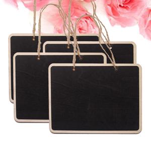 미니 칠판 행잉 사인, 작은 칠판 메시지 태그 보드, 칠판 라벨 양면 더블 메모 웨딩 초크 나무