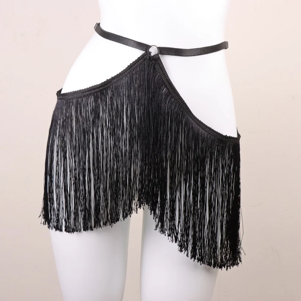 프린지 벨트 스커트, 버레스크 허리 하네스, 조절 가능한 탄성 하네스