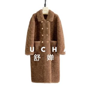 100% 울 코트 여성용 신상 따뜻한 양털 롱 솔리드 컬러 롱 코트 양모 코트 여성용 겨울 2025