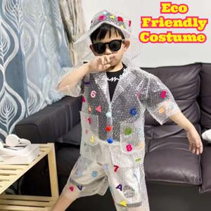 친환경 DIY 의상 부모 자녀 활동복 숫자 장식 패션쇼 의상 유치원 공연 재활용