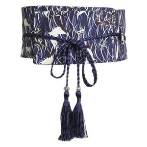 와이드 여성 허리 벨트 일본식 기모노 로브 오비 벨트 빈티지 수 놓은 허리띠 술 숙녀 벨트