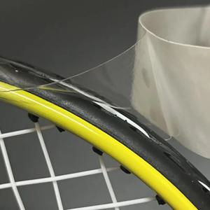 2 Pcs 두꺼운 자기 접착제 테니스 라켓 헤드 가장자리 보호 테이프 투명 TPU 테니스 액세서리 라켓 프레임 안티 페인트 끄기
