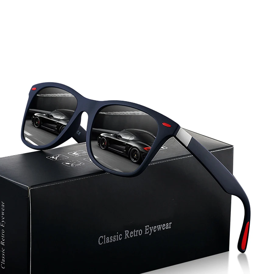 패션 빈티지 안경 리벳 장식 사각 선글라스 남녀 낚시 운전 남성 명품 브랜드 디자이너 선글라스