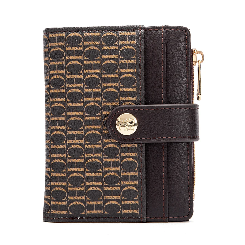 여성용 지갑 심플 와인 레드 제로 지갑 신용카드 가방