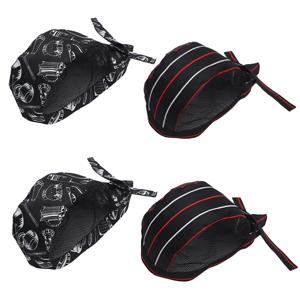 2pcs 남여 요리사 해적 음식 서비스 요리사 모자 해골 모자 레스토랑 식사 요리사 모자 주방 요리 빵집 작업 모자 조절 가능