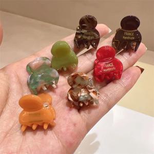 2개/세트 미니 2cm 아세테이트 작은 헤어 집게핀 아세테이트 헤어 크랩 소녀용 귀여운 헤어핀 클립 여성 헤어 액세서리