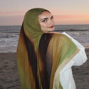 새로운 여성용 수채화 히잡 스카프 반다나 헤어밴드 빈티지 럭셔리 비치 180cm 롱 손수건 보헤미아 무슬림 액세서리 2025