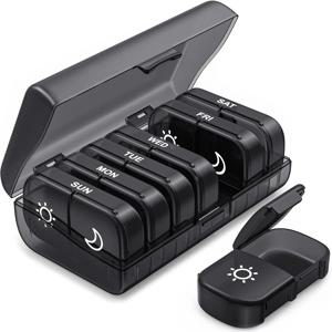 세르페이미 주간 약통 AM PM, 비타민 & 보충제용 7일 여행용 약통