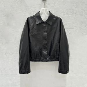 여성용 봄 코트 싱글 버튼 고품질 2025 천연 베지터블 태닝 가죽 재킷 숏 길이