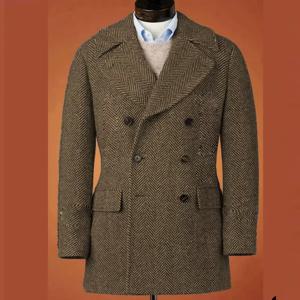 남성 캐주얼 블레이저 헤링본 슬림핏 싱글 브레스티드 스타일리시 편안한 재킷 남성 코트 더블 브레스티드 블레이저 남성 정장