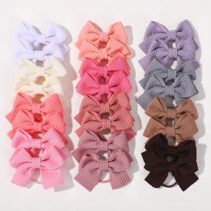 20개 무작위 색상 미니 리본 탄성 헤어 밴드 어린이 소녀용 작은 고무줄 머리끈 포니테일 홀더 헤어 액세서리