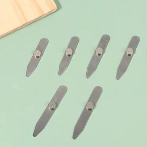 6개입 내구성 있는 스테인리스 스틸 칼라 스테이 자석형 박스 포함 셔츠 본 스티프너 인서트 비즈니스맨용 칼라 서포트