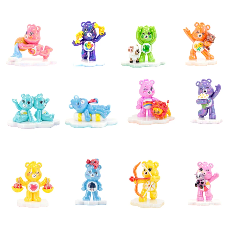 케어 베어 12 별자리 만화 플러시 인형 장식 선물 상자 창의적인 데스크탑 장식 애니메이션 피규어 완벽한 생일 선물