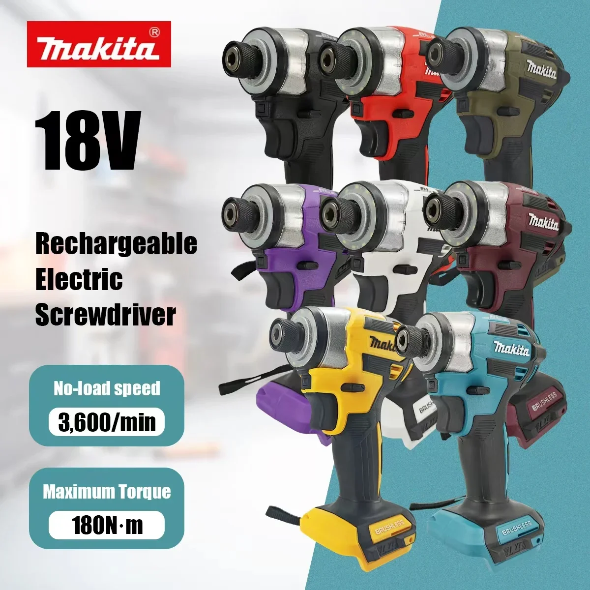마키타 18V DTD173 브러시리스 드릴 전동 공구 멀티컬러 홈 인테리어 DIY 180Nm 전기 목재 볼트 T-모드