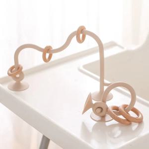 새로운 어린이 나무 반지 부드러운 실리콘 Teether 장난감 유아 젖니가 남 씹는 장난감 아기 액세서리 신생아 사진 아기 장난감