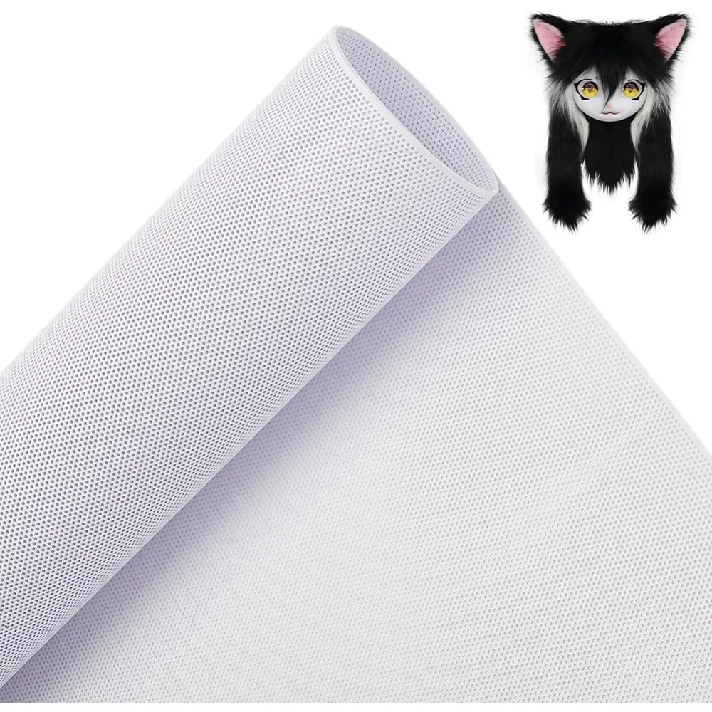 사용자 정의 Fursuit 아이 메쉬 39x11.8 인치 흰색 PVC 메쉬 그물 0.2mm 두꺼운 방수 인쇄 가능한 메쉬 Furries 코스프레 만들기 키트