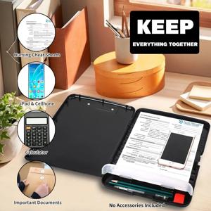 펜 홀더가있는 대용량 A4 바인더 클립 보드 방수 클립 보드 케이스 다기능 파일 주최자