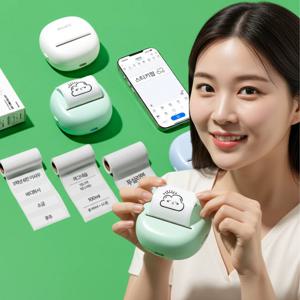 바우아토 스티코팝 무선 블루투스 연동 휴대용 미니 프린터 포켓 라벨프린터기 네임스티커 라벨프린터 다양한 라벨 용지