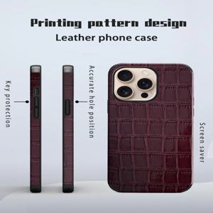 1 블랙 악어 패턴 낙하 방지 및 충격 방지 가죽 휴대폰 케이스(사운드 디자인 및 가죽 기술 적합)