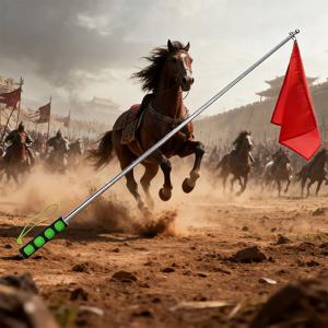 1개의 접이식 말 훈련 시스템, 텔레스코픽 폴과 후크 포함 - 고강도 빨간색/흰색 깃발, 드레사지, 쇼 점핑, 크로스컨트리에 적합한 퀵 릴리스 메커니즘 - 휴대 가능하고 안정적 - 초보자와 숙련자 모두에게 적합 - 내구성 있는 구조와 녹색 후크 및 클립 장치로 쉬운 설치 - 견고한 금속 폴과 생동감 넘치는 빨간색 훈련 깃발, 일관된 연습을 보장, 승마 장비, 승마 액세서리