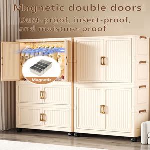 접이식 아기 옷장 다층 어린이 수납장 설치 불필요 가정용 옷 정리함 소형 옷장 박스