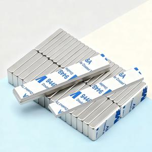 강력한 네오디뮴 자석 양면 접착제 N35 NdfeB 영구 자석 블록 초강력 냉장고 자석