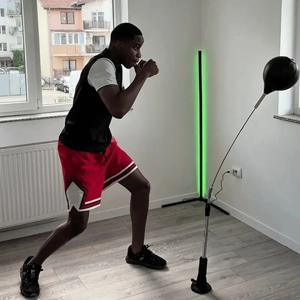 새로운 프리미엄 블랙 펀칭백, 복싱 어질리티 훈련용 코브라 백, 홈 피트니스 장비, 펀칭볼 길이 112~157cm 조절 가능, 원클릭 설치, 가족 선물로 최고