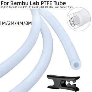 밤부랩용 PTFE 튜브(1.75mm 필라멘트용, 압출기용 커터 포함), 2.5mm 내경x4mm 외경 길이 튜브(밤부랩 A1/P1P/P1S/X1C용)