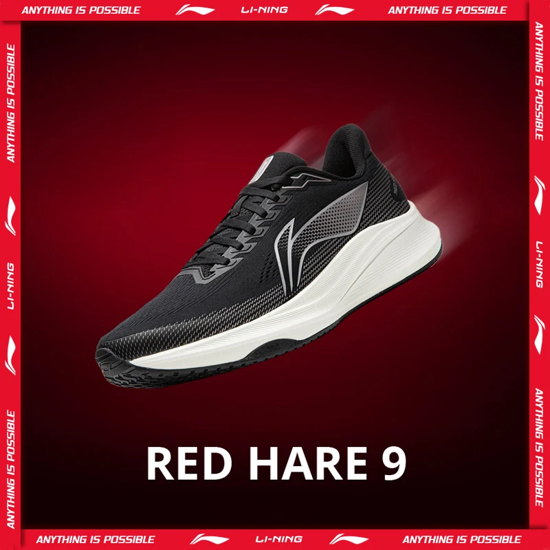 Li-Ning 남성용 RED HARE 9 레이싱 러닝화 라이트 폼 울트라 통기성 내구성 미끄럼 방지 LiNing 트레이닝 스니커즈 ARPW003