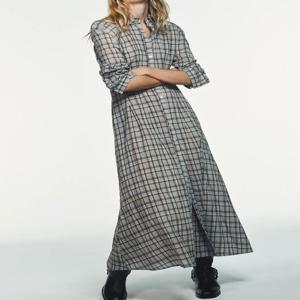 고급스러운 2026년 봄 플래드 셔츠 드레스 스타일 신상품 우아한 고급 여성 패션 에스닉 무대 의상