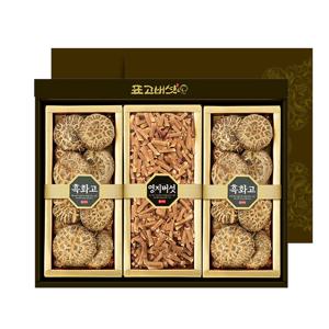 자연식탁 국내산 참나무 건 표고버섯 선물세트[건강4호] (흑화고100gx2/영지버섯칩100g)