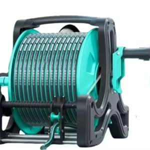 정원용 스테인리스 스틸 헤비듀티 릴 호스 자동 분사 35미터 1.5인치 정원 관개용 회전식 벽걸이 호스릴