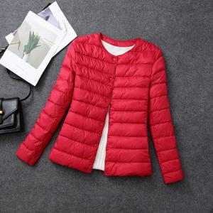 플러스 사이즈 여성용 라이트 덕 다운 매트 원단 경량 코트, 따뜻한 여성 바람막이 파카, 여성 다운 재킷