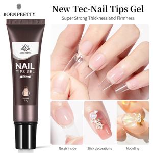BORN PRETTY 15g 네일 팁 젤 누드 투명 투명 네일 젤 UV LED 네일 아트 젤 바니시 기능 젤 네일 익스텐션