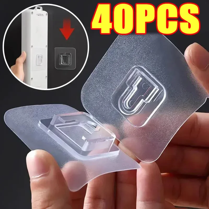 양면 접착 벽 걸이 걸이 강력한 투명 흡입 컵 보관 소켓 후크 욕실 주방 침실 후크 키트