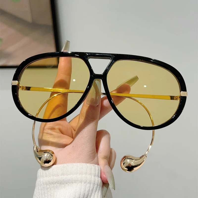 GM LUMIAS 대형 파일럿 선글라스 패션의 새로운 더블 브릿지 그라데이션 선글라스 여성 트렌디 럭셔리 브랜드 디자인 쉐이드