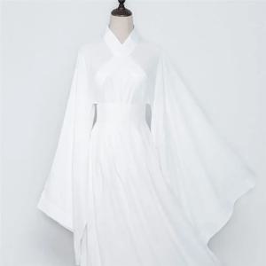 전통 중국 의상 Hanfu는 여성과 남성, 하오트 블랑과 블랙, 주프, 속옷을 만듭니다.