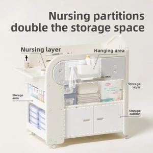 아기 케어 테이블 기저귀 교환대 겸용 목욕통 일체형 다기능 신생아 침대 기저귀 탈부착 가능