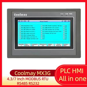 쿨메이 MX3G-43C/70C HMI PLC 올인원 4.3/7인치 MODBUS RTU RS485 RS232 지원 산업용 내장 아날로그 입력 출력 5AD2DA