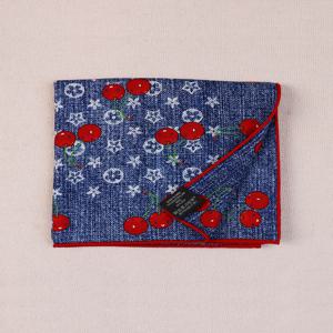 클래식 체리 패턴 실크 울 스카프, 가을과 겨울을 위한 트렌디하고 장난스러운 대형 사각 스카프, 다용도 패션 액세서리