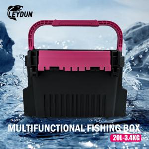 LEYDUN 20L 낚시 도구 상자 다기능 대용량 스탠드 로드 홀더 고품질 플라스틱 에기 박스 해수 낚시 박스